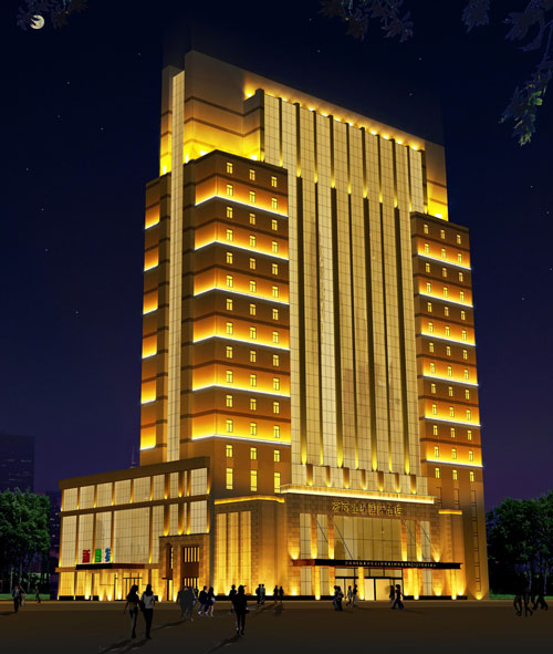 浙江國際大酒店樓體亮化工程案例 浙江國際大酒店樓體亮化工程案例